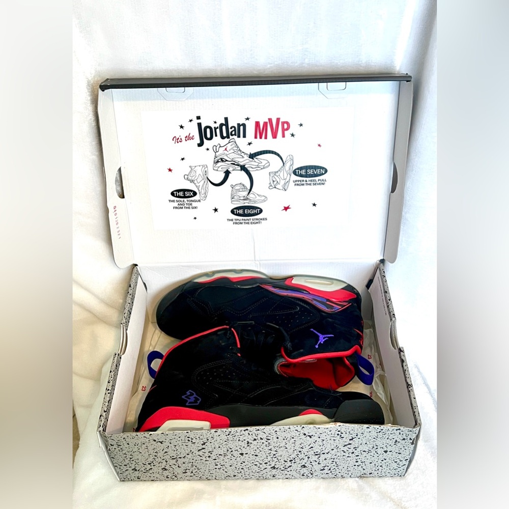 Men’s/Teen Jordan MVP, size 8.5, Black/Dark Concord Raptor - Picture 7 of 12